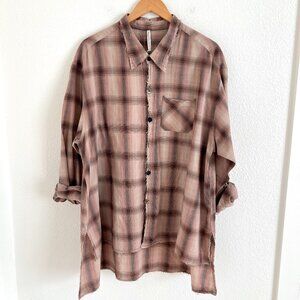 MAGNOLIA PEARL Adison Workshirt brown plaid button down / OS